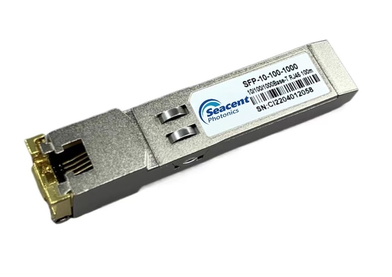 Transceptor 0.01-1.25Gb/S Pluggable quente 100m do cobre de 10/100/1000BASE-T SFP
