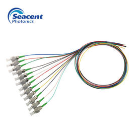 Feixe durável da cor da trança 12 da fibra ótica com o conector de ST/APC ou de FC/APC