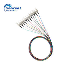 Trança da fibra ótica do feixe da cor do revestimento de PVC 12 de LSZH/Com o conector do SC UPC