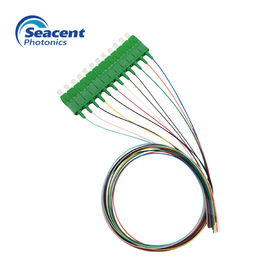 Conector do SC APC da trança da fibra ótica da elevada precisão, 12 - feixe da cor